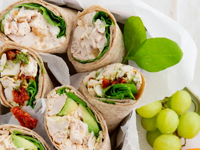 Salad, 5 Wraps & Dessert Package